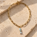 Blue and Gold Fish Necklace