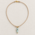 Blue and Beige Fish Necklace