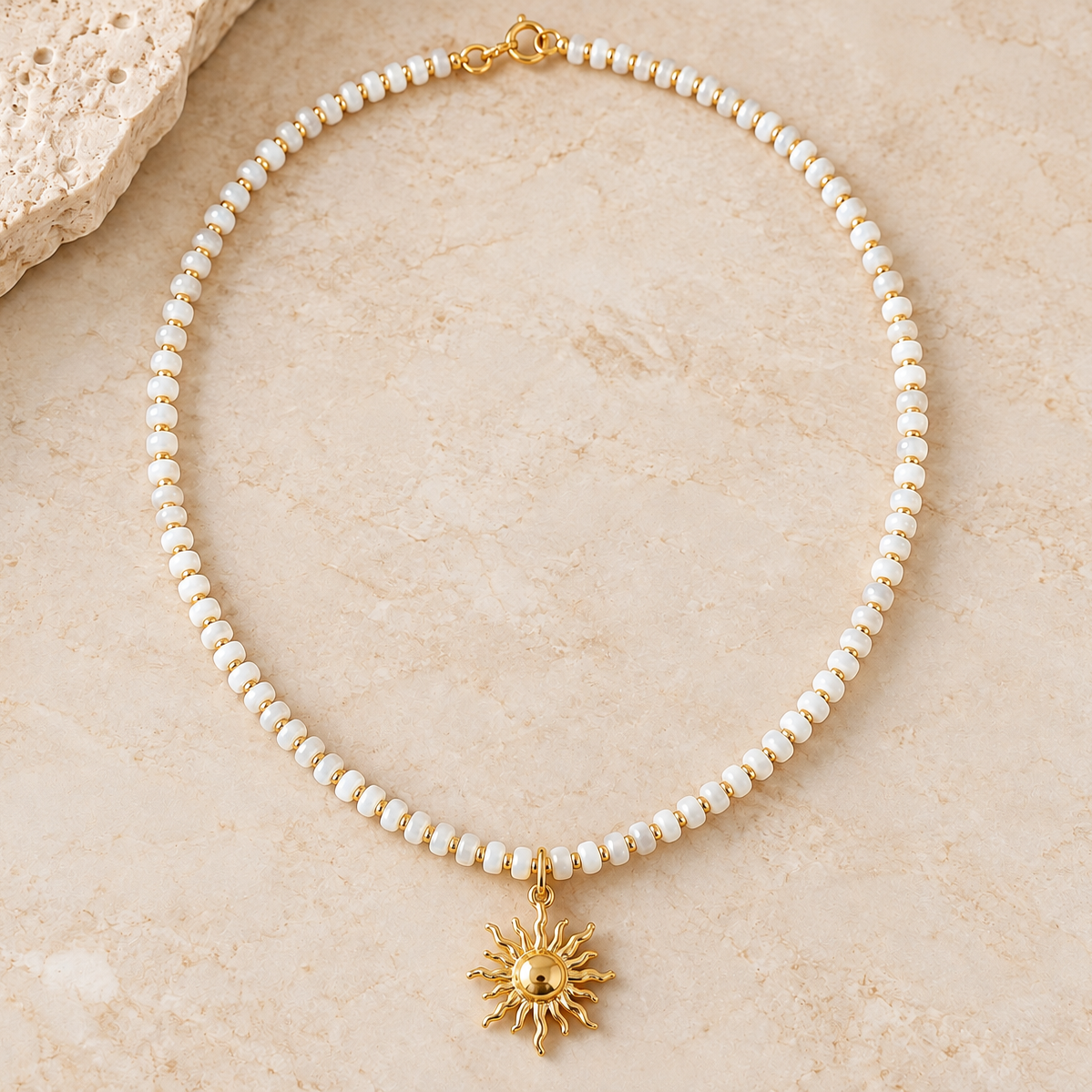Mother of Pearl Sun Necklace