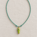 Green Polkadot Fish Necklace