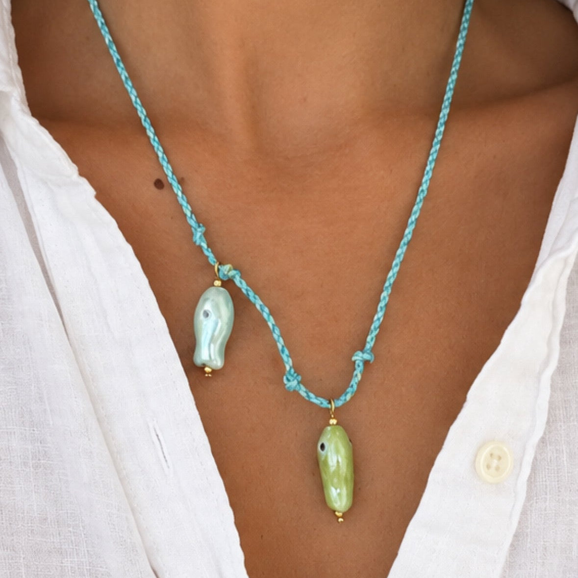 Ocean Blue Fish Necklace